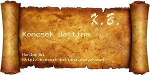 Koncsek Bettina névjegykártya